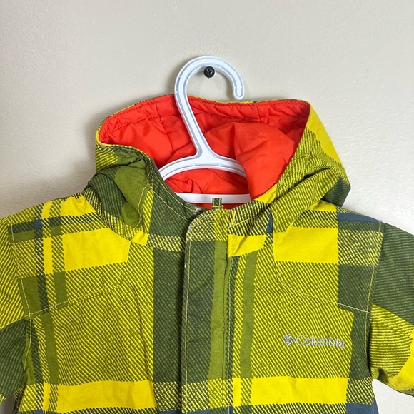 Columbia Kids Plaid Jacket Size 12M Green Yellow Red Lined Coat - Picture 3 of 8
